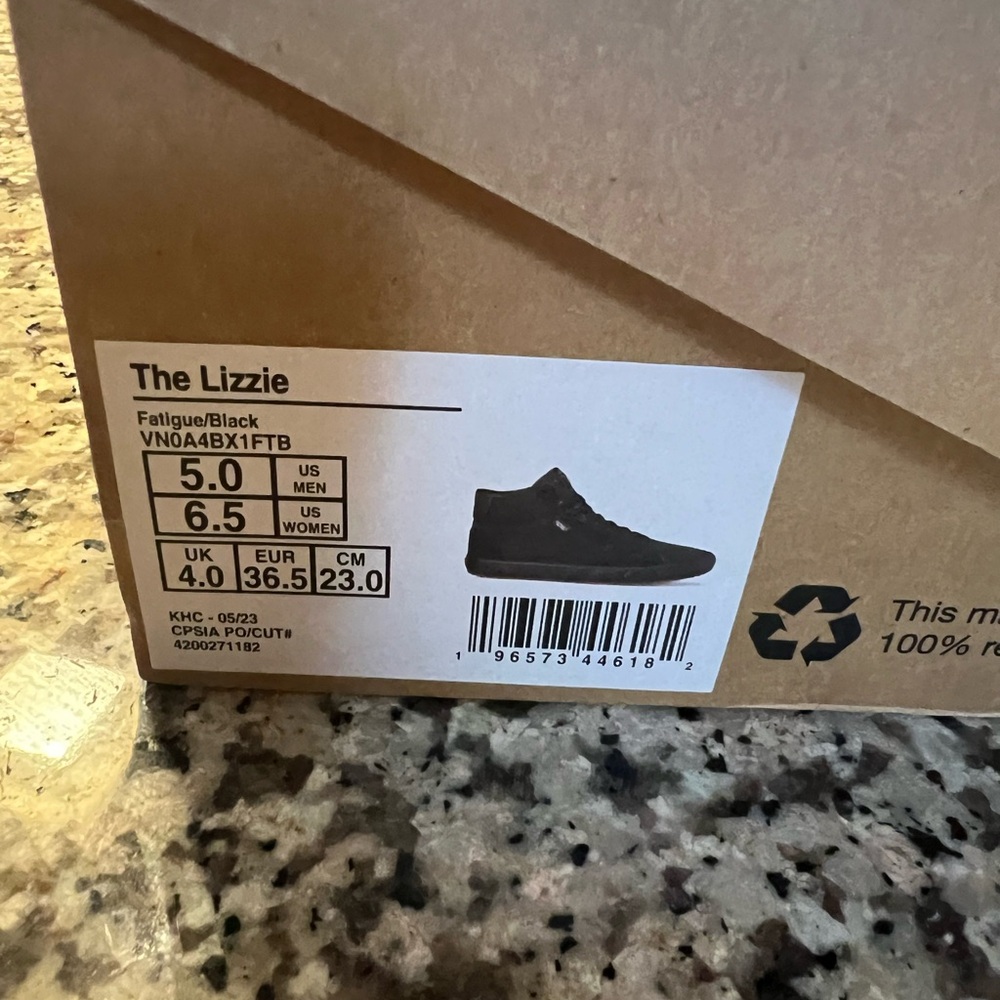 Women’s Vans The Lizzie Suede High Top Skate Shoes in Fatigue Black - Picture 8 of 10